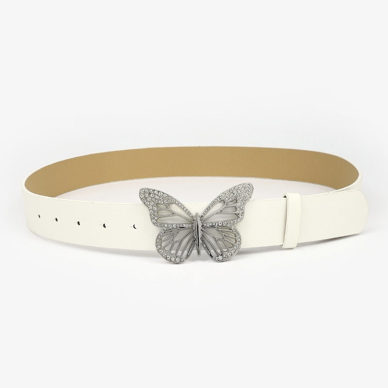 Harajuku Butterfly Water Diamond Buckle Belt