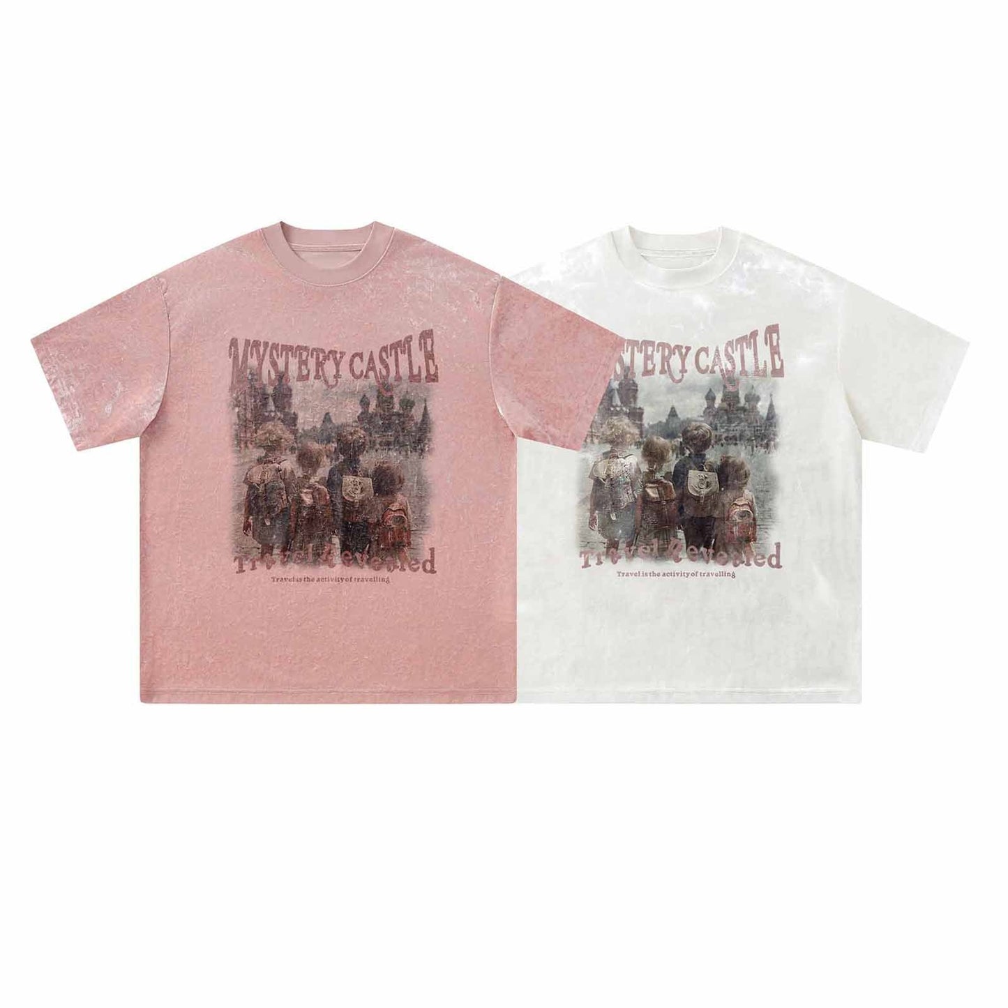 Hip-Hop Design Printed Suede T-Shirt - Harajuku Style
