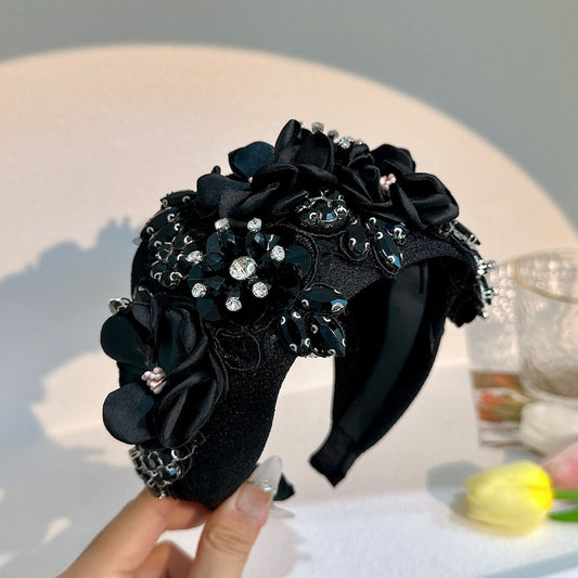 Oversized Crystal Headband in Solid Colors