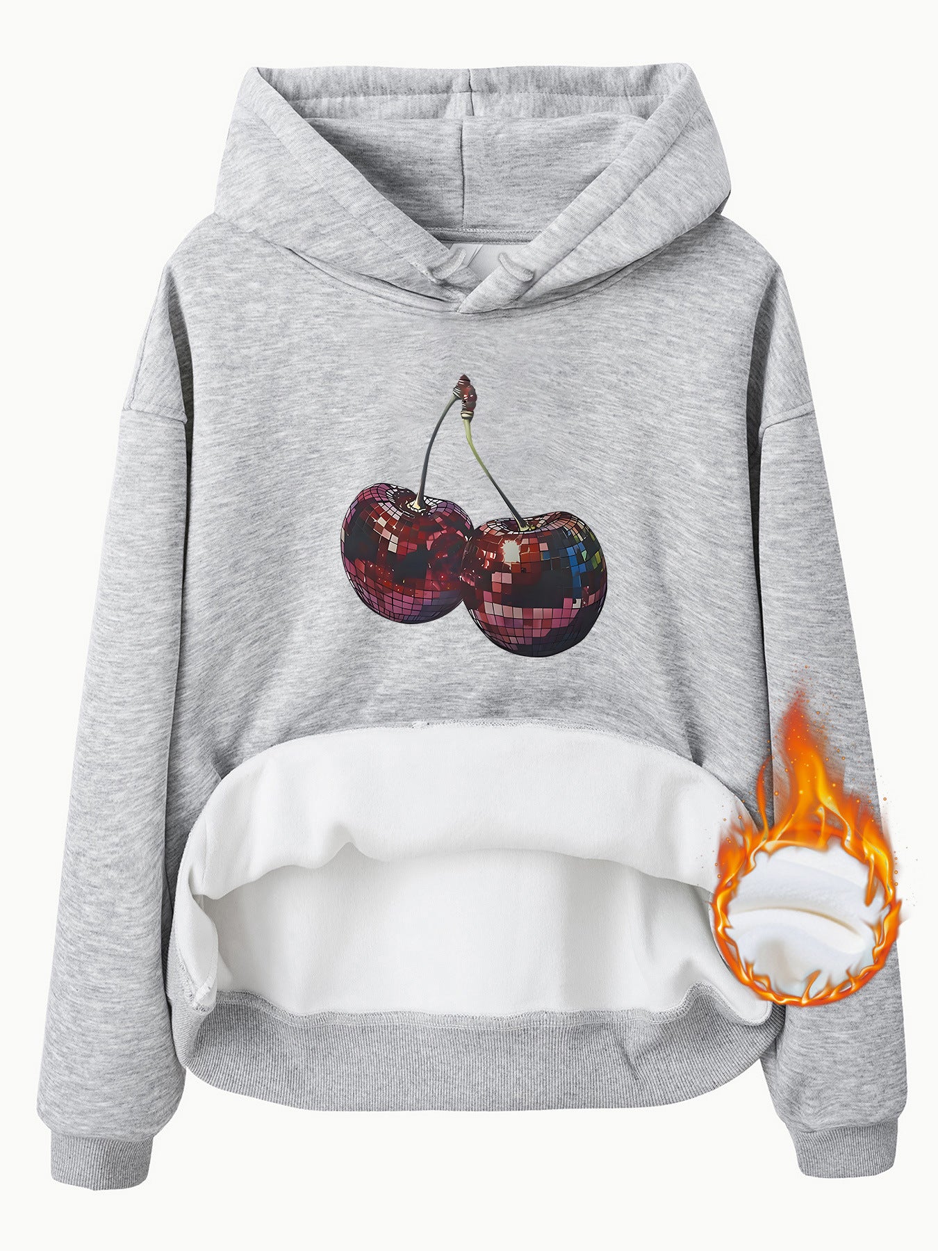 Hooded Sweatshirt with Cherry Print
