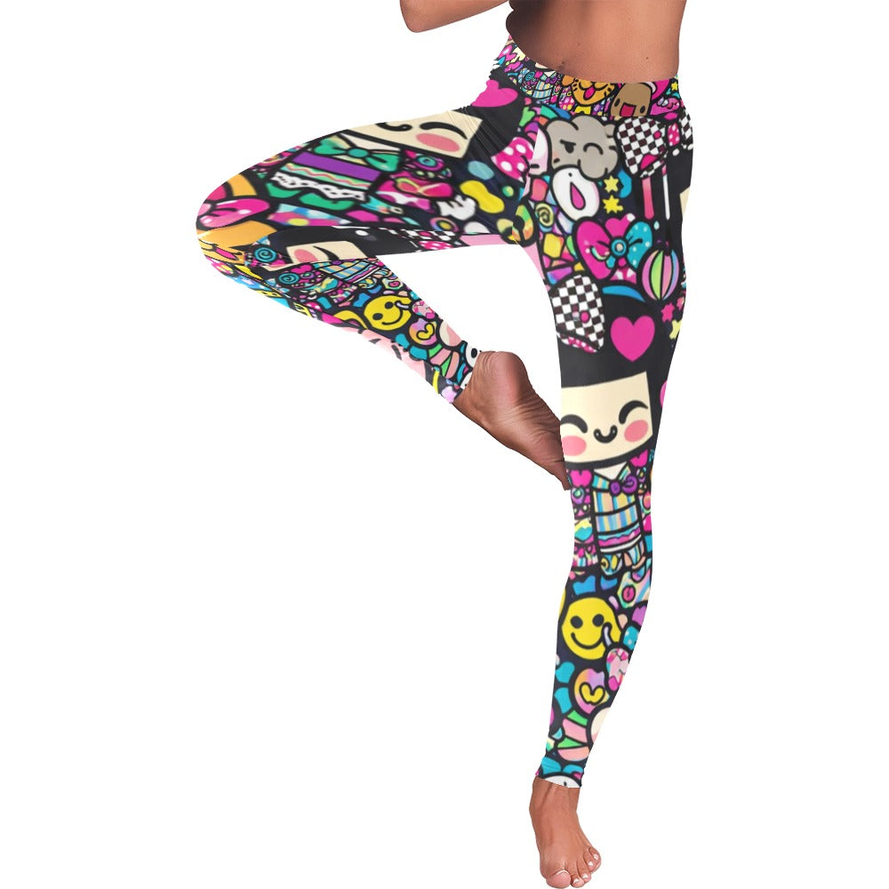 Harajuku Pop Parade Women's All-Over Low Rise Leggings