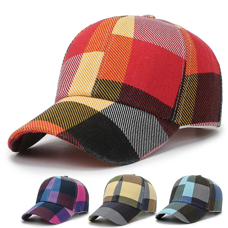 Harajuku Style Large Grid Sun Hat for Men