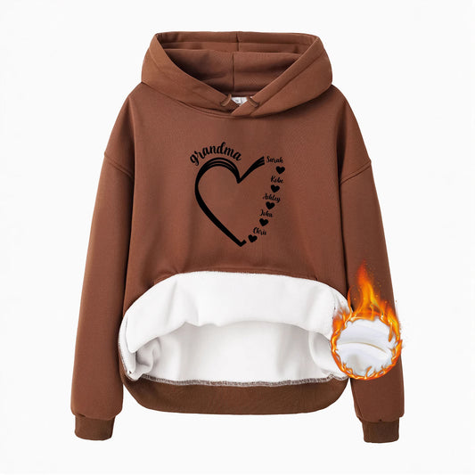 Top Hoodie with Grandma Love Pattern