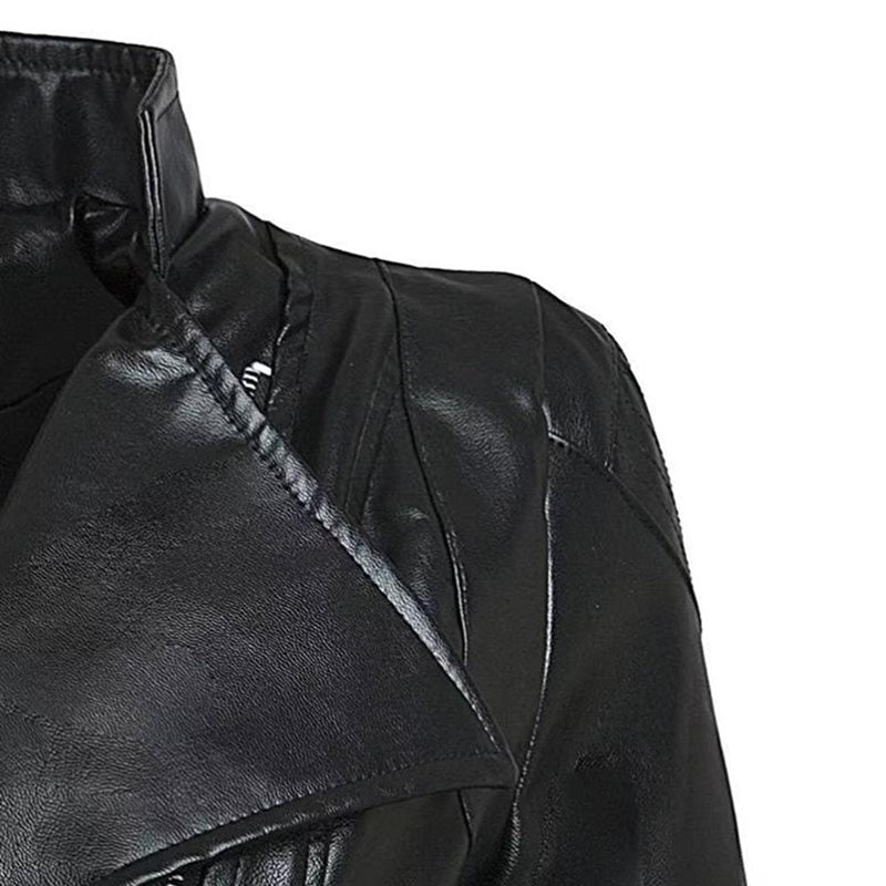 Plus Size 3XL Women’s Gothic Black Faux Leather Jacket