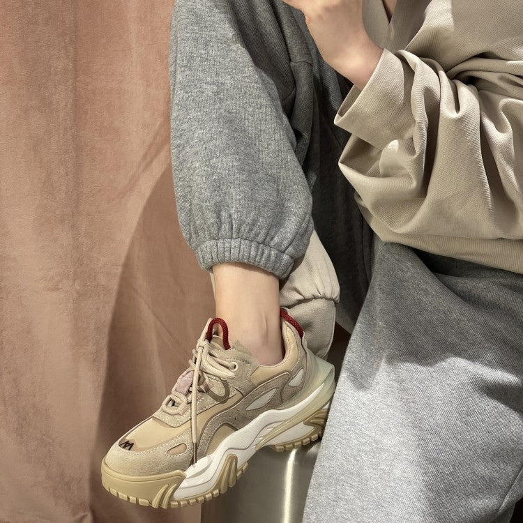 Playful Thick-Soled Cow Leather Spring Shoes