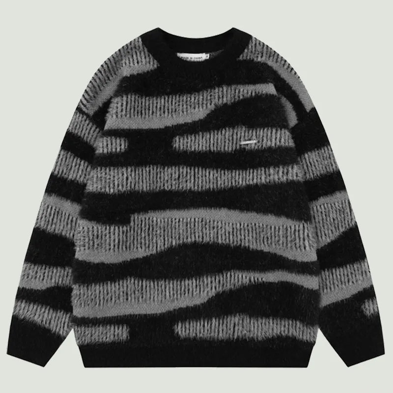 High Street Zebra Striped Knitted Sweater