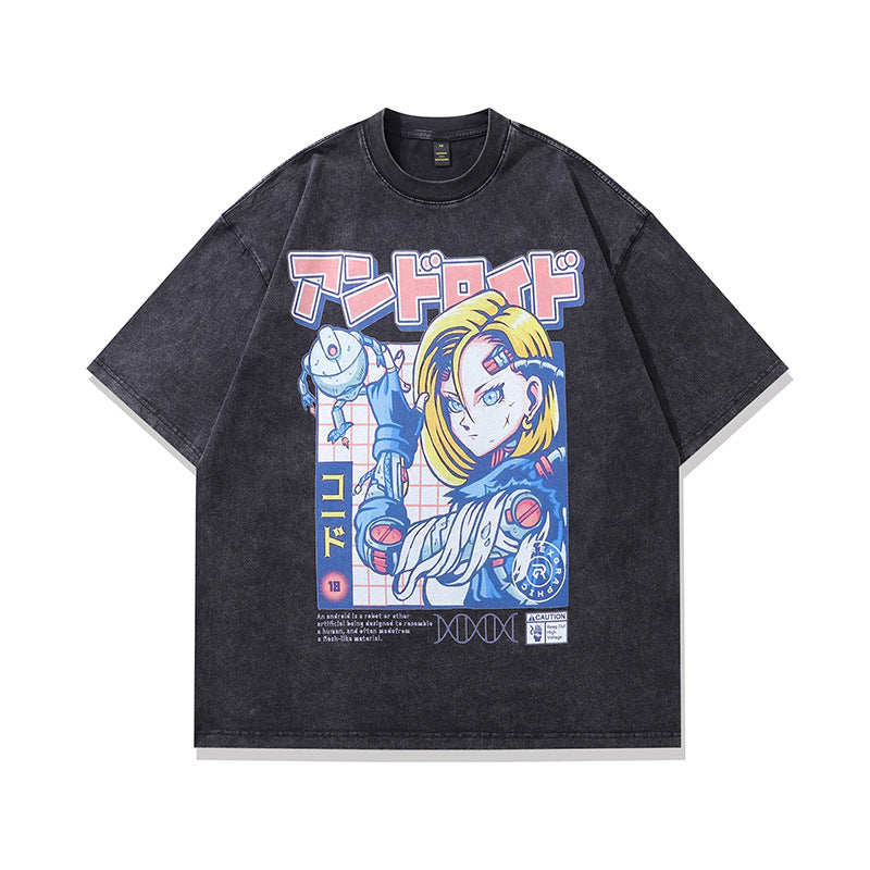 Men's Retro Cartoon Print Loose Fit T-Shirt