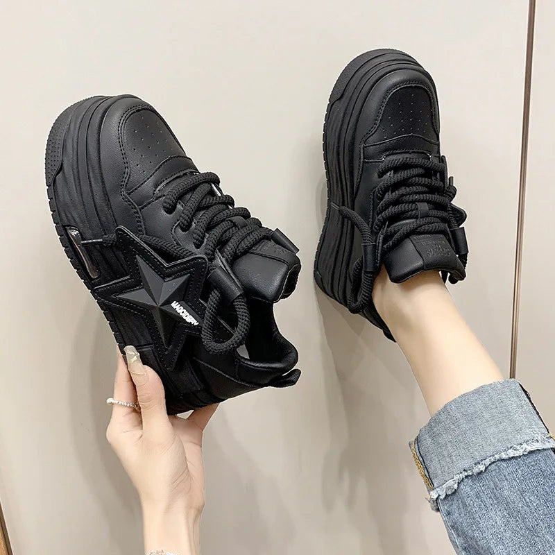 Playful Star Design Platform Sneakers for Women