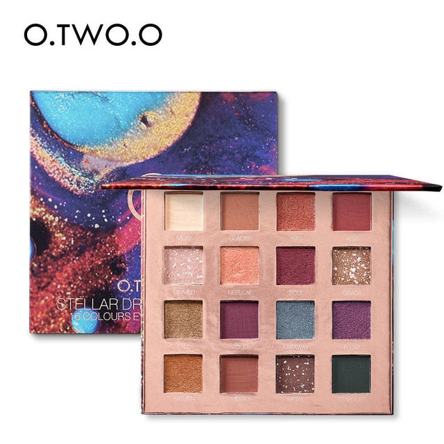 Stellar Romance 16-Color Eyeshadow Palette - Vibrant & Long-Lasting