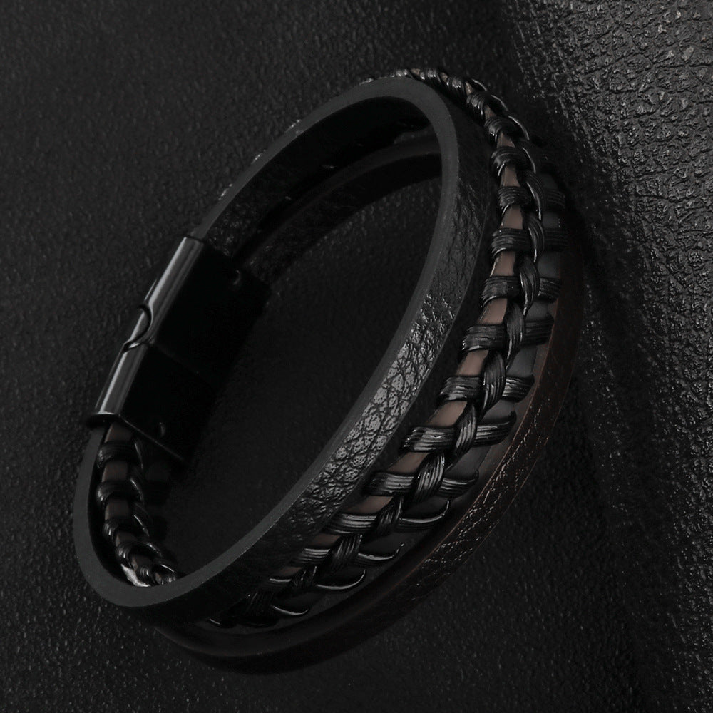 Harajuku Style Magnetic Leather Rope Bracelet
