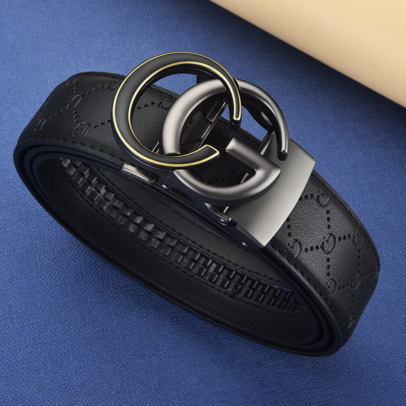 Men's Harajuku Style Genuine Leather Automatic Buckle Belt
