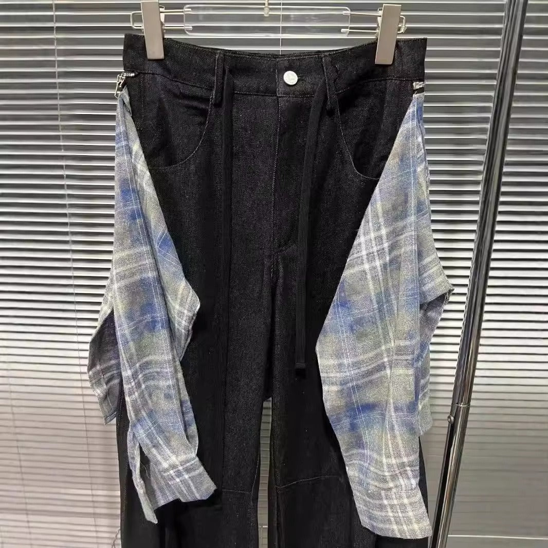 Harajuku Style Wide Leg Pants - Vintage Black