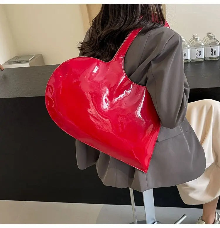 Creative Heart-Shaped PU Shoulder Bag