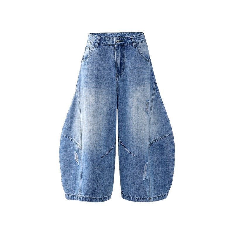 Vintage Blue Wide Leg Jeans - Harajuku Style