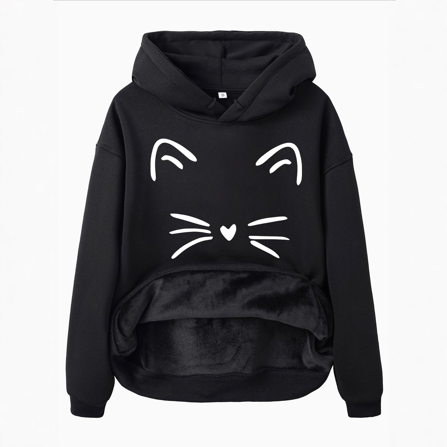 Hooded Long-Sleeve Fleece Hoodie with Kangaroo Pocket