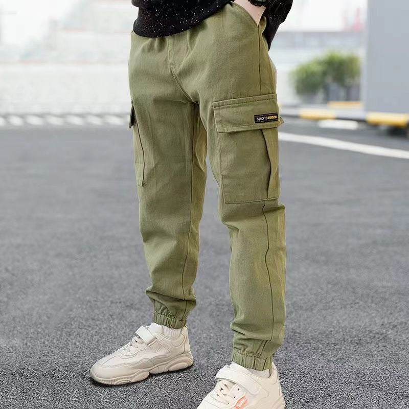 Harajuku Style Pure Cotton Boys' Oversized Workwear Pants