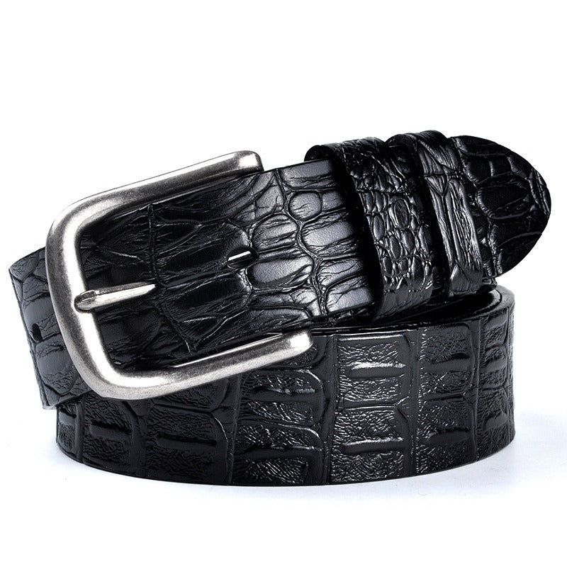 Men's Genuine Leather Crocodile Pattern Retro Belt