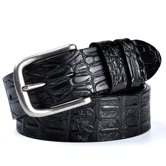 Men's Genuine Leather Crocodile Pattern Retro Belt