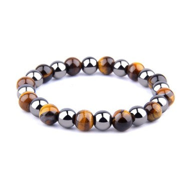 Men's Tiger Eye & Obsidian Friendship Bracelet