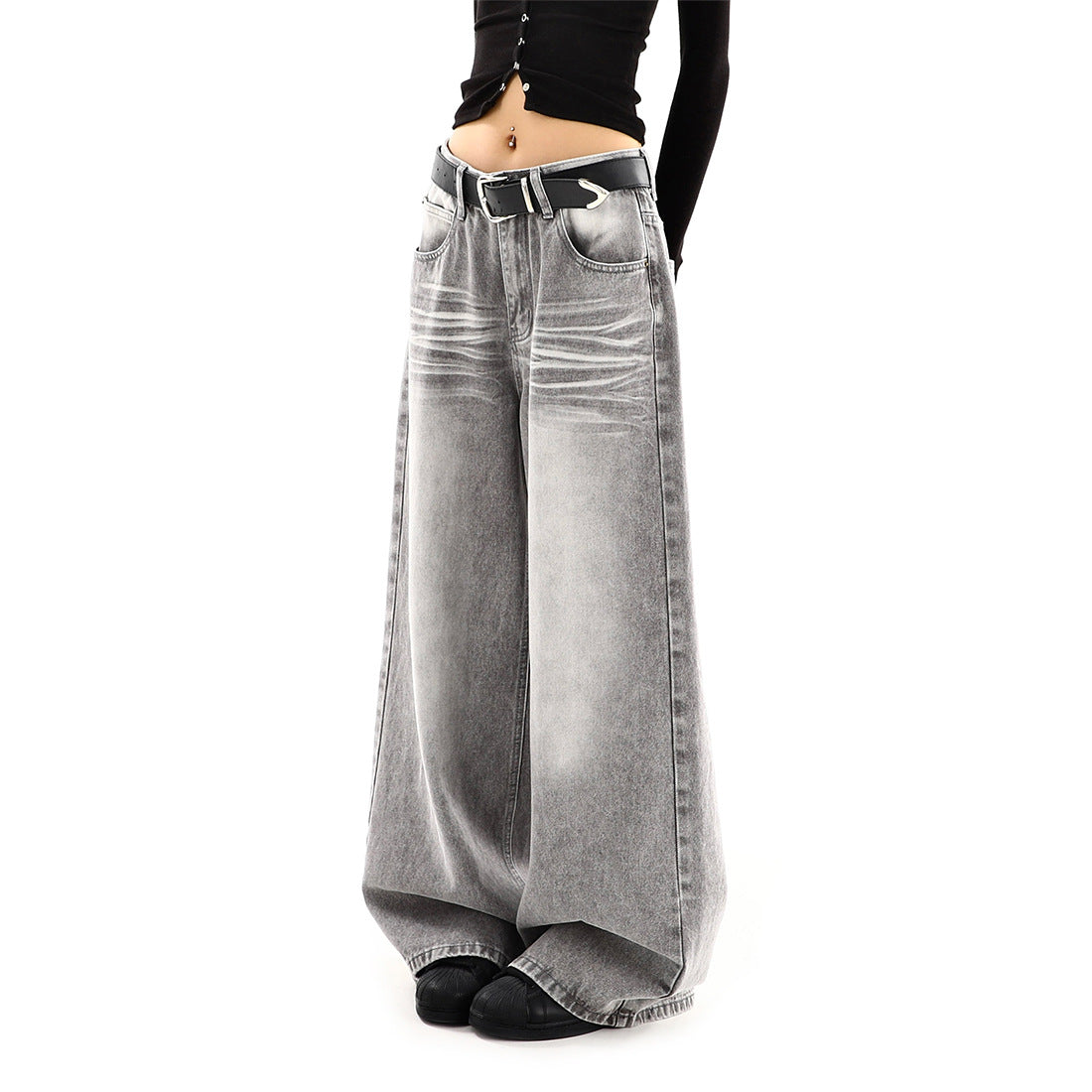 Harajuku Style Loose Slimming Straight Leg Floor Pants