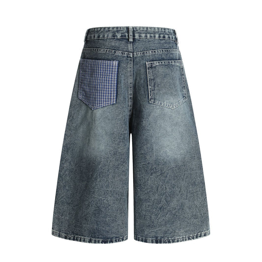 Retro Washed Ribbon Denim Pants
