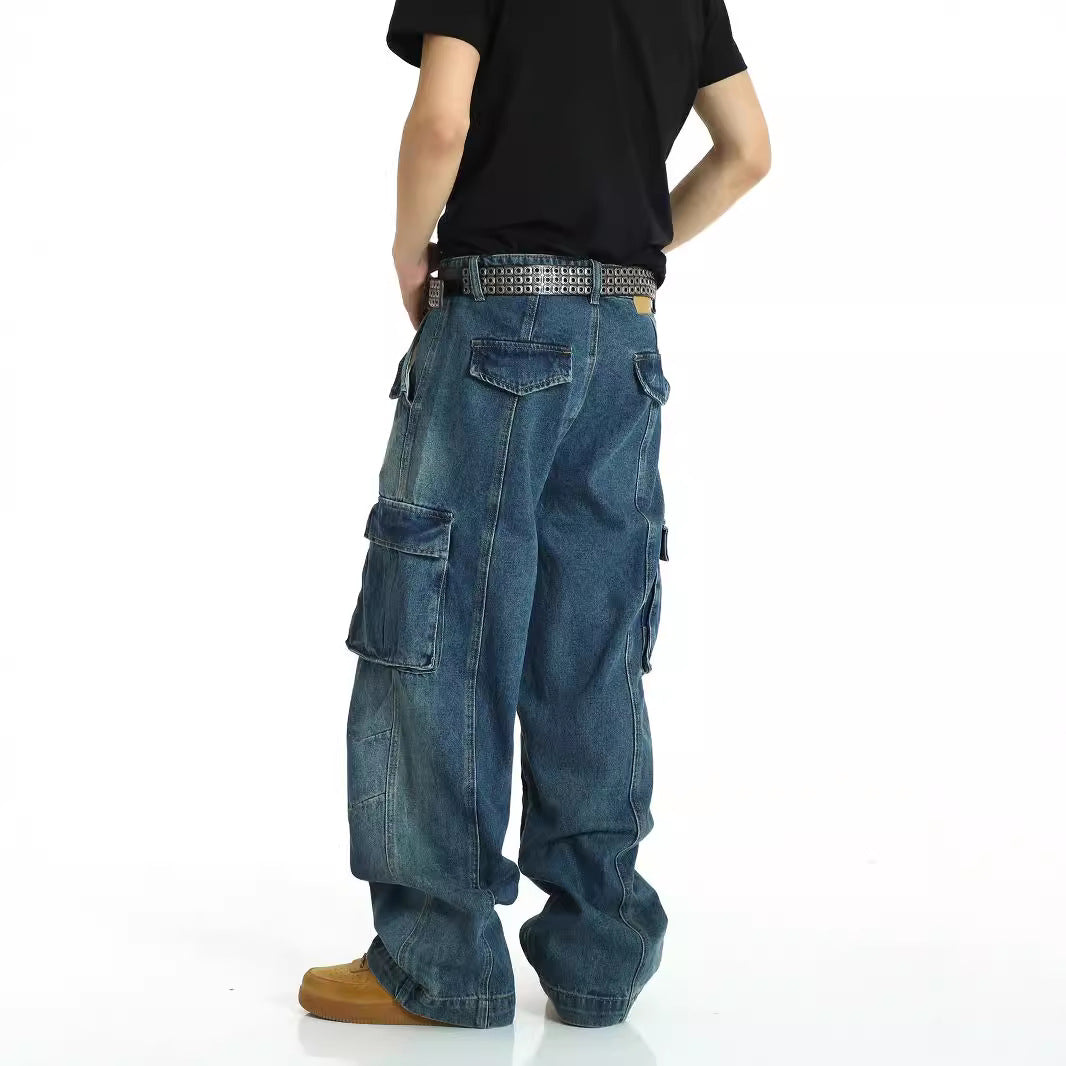 Harajuku Style High-Waisted Heavy-Duty Jeans