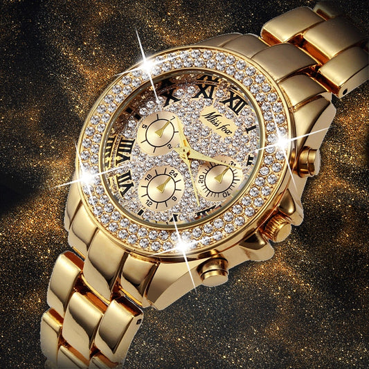 MISSFOX Luxury 18K Gold Women’s Quartz Watch