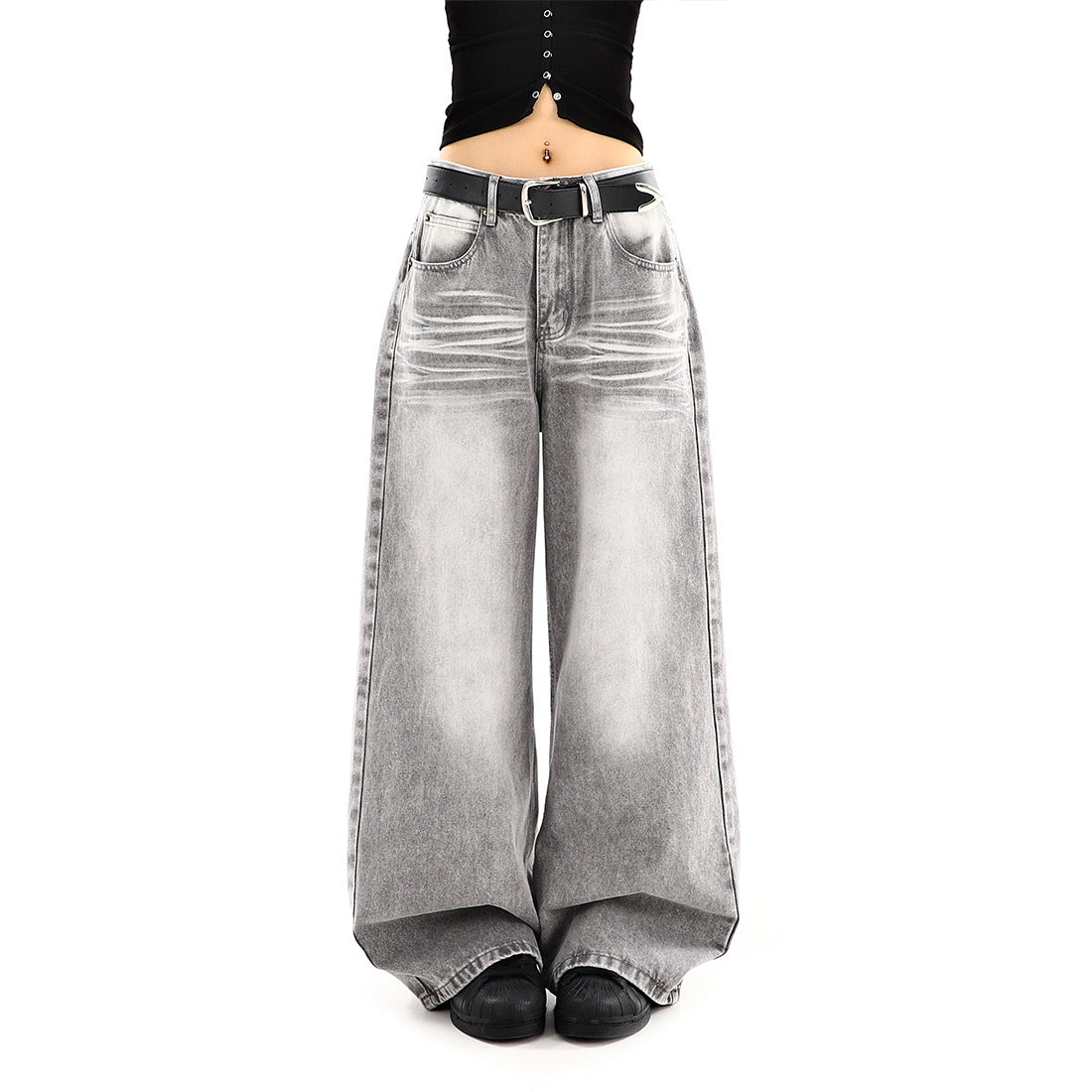 Harajuku Style Loose Slimming Straight Leg Floor Pants