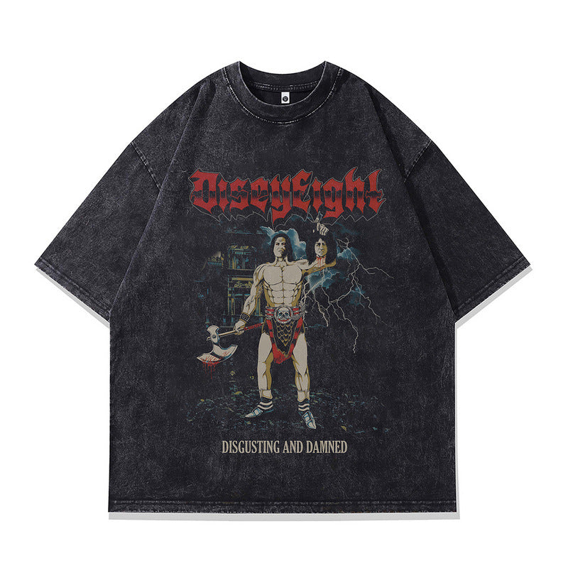 Playful Harajuku Style Oversize Cartoon T-Shirt for Men