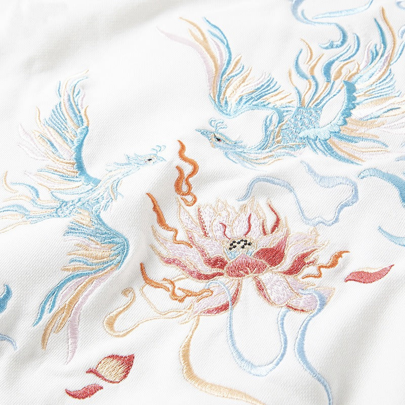 Harajuku Style Phoenix Embroidered Sweatshirt for Men