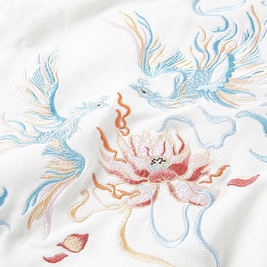 Harajuku Style Phoenix Embroidered Sweatshirt for Men