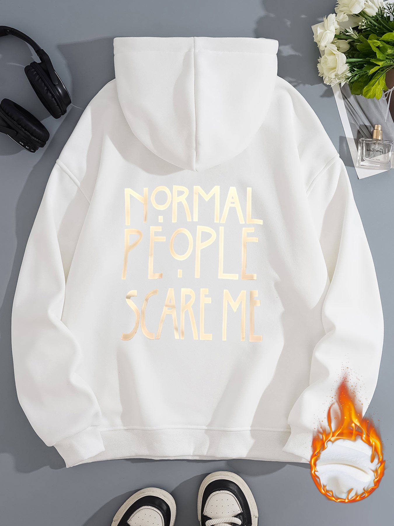 Hooded Long Sleeve Fleece Hoodie with Kangaroo Pocket