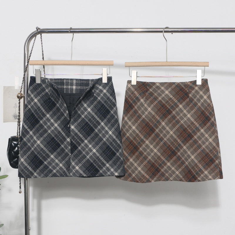 High Waisted Checkered Skirt for Women