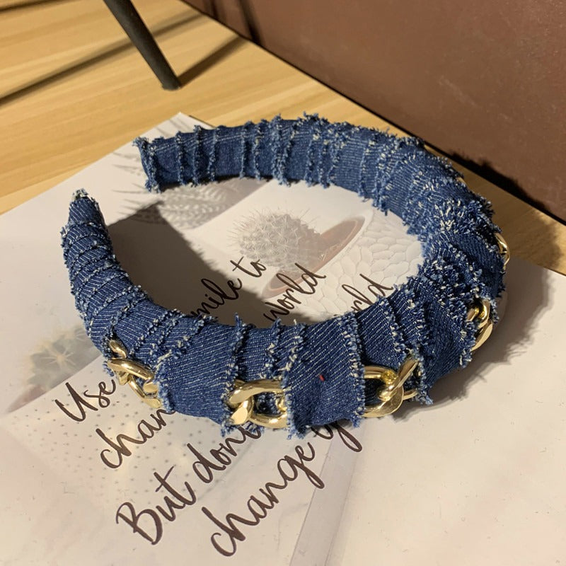 Chain Denim Headband