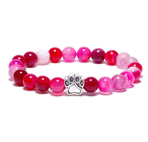 Dog Paw Natural Stone Bead Yoga Bracelet