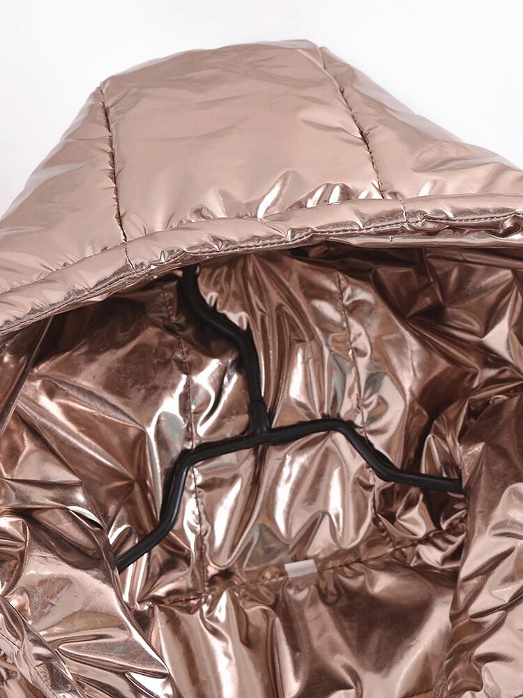 Harajuku Retro Gold Stamped Drawstring Hooded Coat