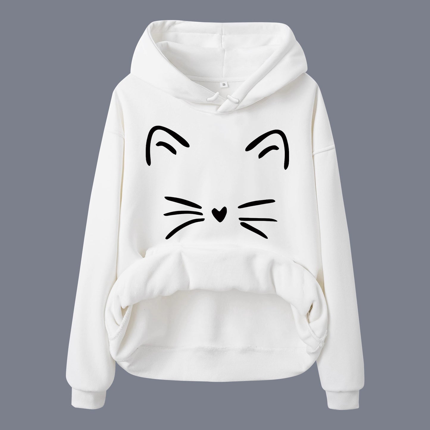 Hooded Long-Sleeve Fleece Hoodie with Kangaroo Pocket