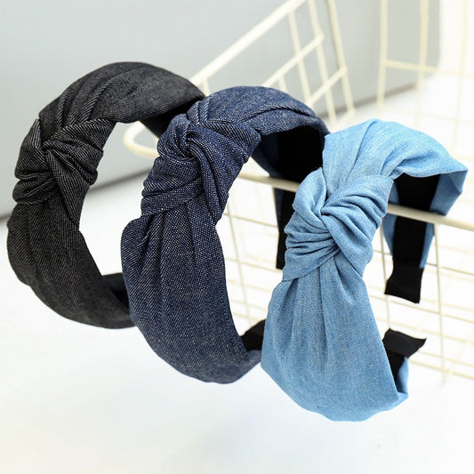 Denim Knot Hair Hoop for Girls