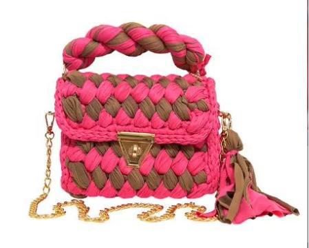Harajuku Chic Hand-Woven Crossbody Bag with Chain