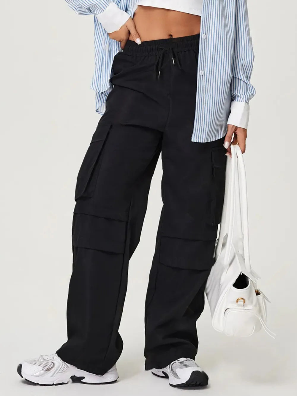Harajuku Style Drawstring Wide Leg Pants
