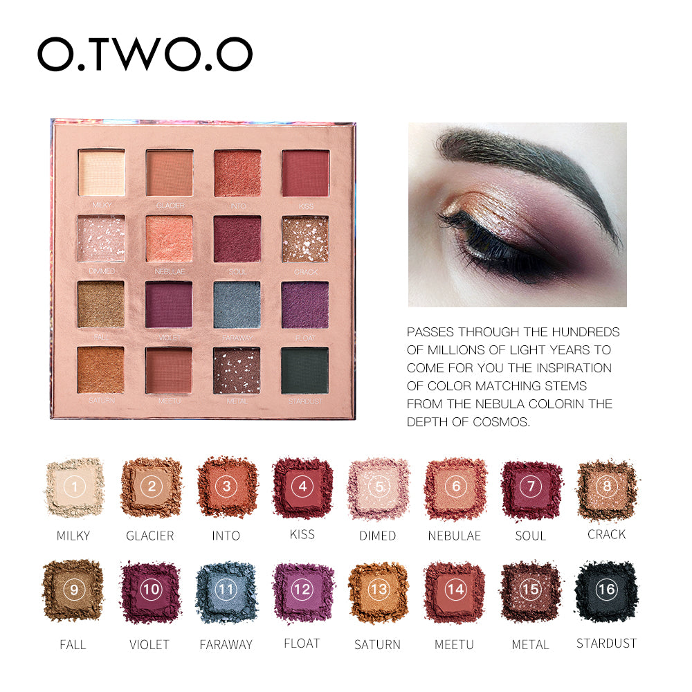 Stellar Romance 16-Color Eyeshadow Palette - Vibrant & Long-Lasting