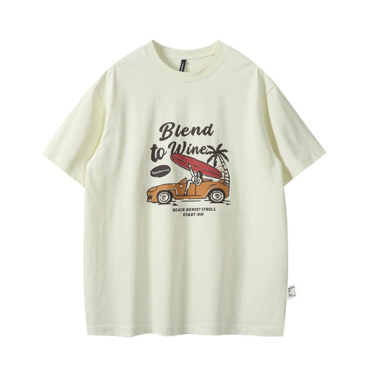 Playful Cartoon Print Casual Loose T-Shirt