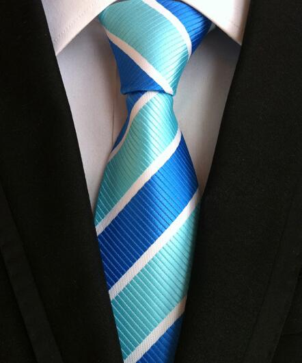Classic Yellow & Navy Blue Striped Silk Tie
