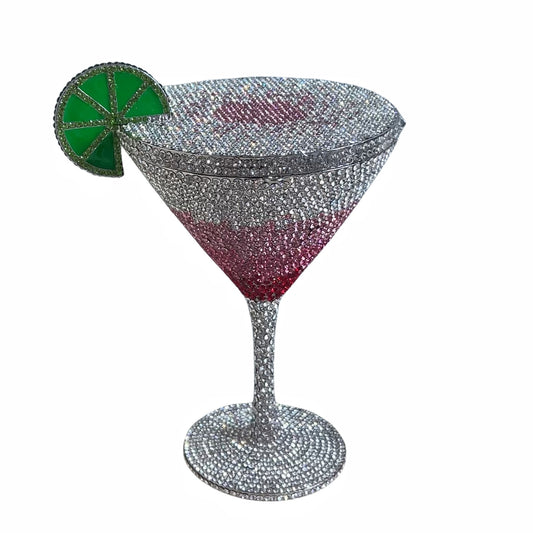 Diamond Studded Cocktail Tall Cup Handheld Bag