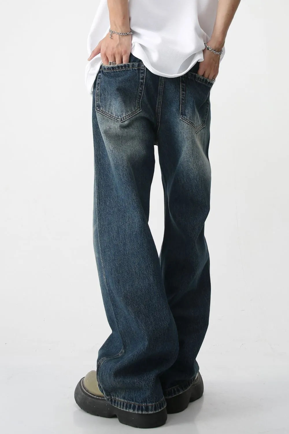 Harajuku Style Bootcut Jeans with Pockets