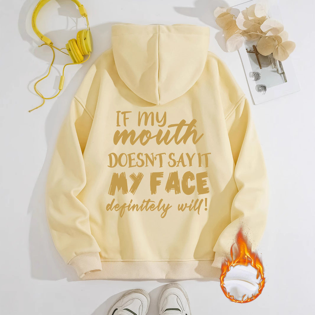 Mouth My Face Printed Hoodie