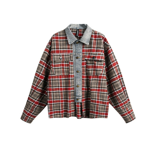 Vintage Plaid Long Sleeved Shirt - Unisex Harajuku Style