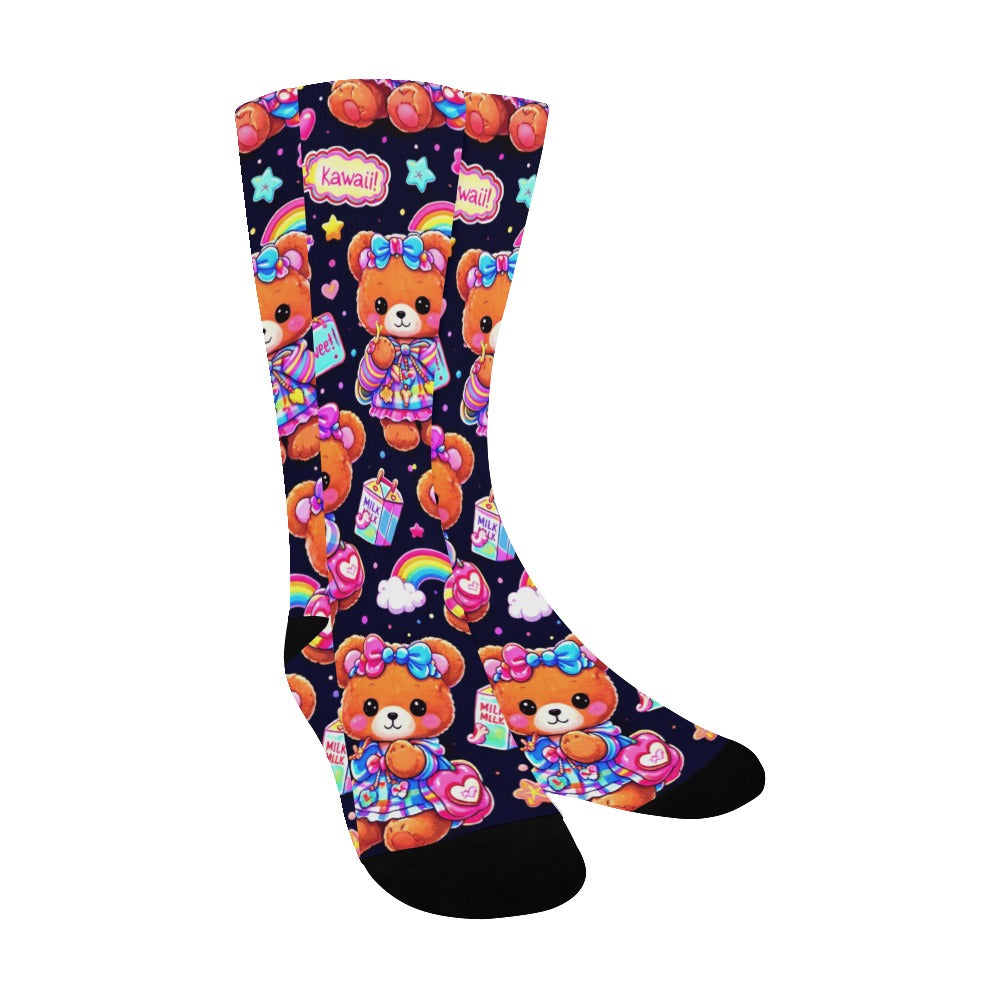 Harajuku Teddy Bear Pattern Custom Socks