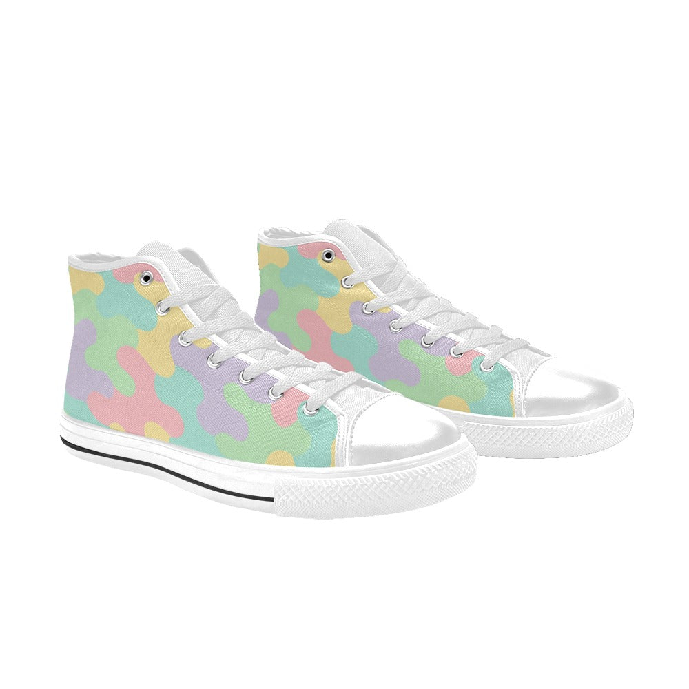 Harajuku Pastel Rainbow Camo High Top Shoes