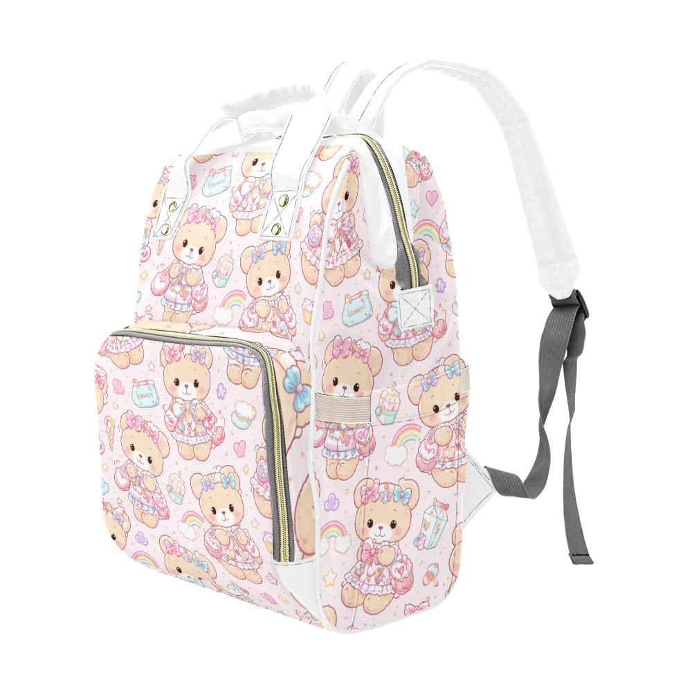 Harajuku Kawaii Teddy Bear Pattern Multi-Function Backpack